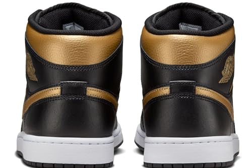 Jordan 1 Mid Black/Metallic Gold-White