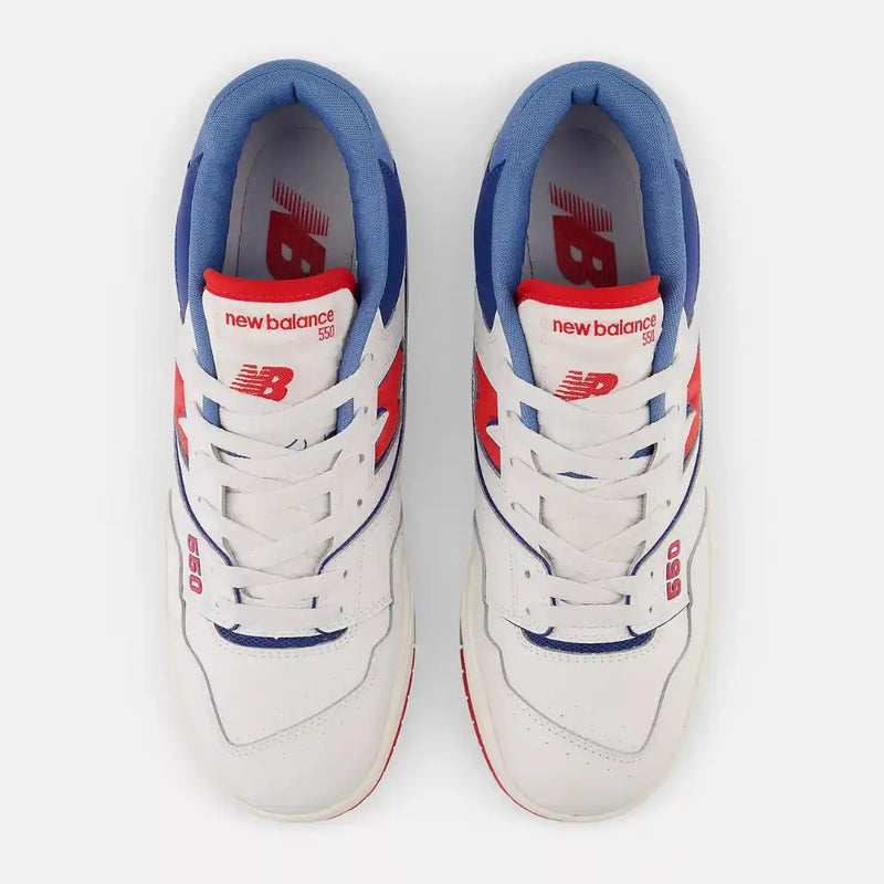 New Balance 550 White True Red Atlantic Blue
